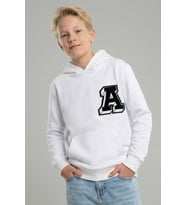 Breeze Erkek Çocuk Sweatshirt A Harfi Yazı Nakış Armalı 9-14 Yaş, Beyaz