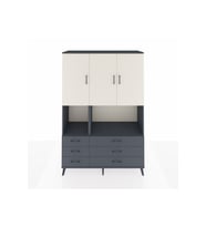 Hyperion Dolap 6 Raflı 6 Çekmeceli 3 Kapaklı 132x44x195 Antrasit-Aytaşı/Antrasit