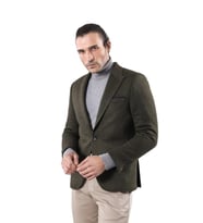 Yün Tek Düğmeli Yeşil Slim Fit Ceket - Wessi