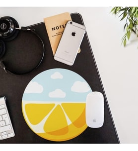 Limon Desenli Yuvarlak Mousepad 20 x 20 cm