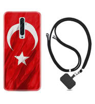 Oppo Reno 2Z 4 Lite 4 Pro 5 6 7 A31 Kılıf Boyun Askılı Silikon Şanlı Türk Bayrağı 4 1401