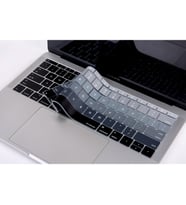 Laptop MacBookPro Klavye Koruyucu 13inc A1708 12inc A1534 Amerikaİngilizce Baskı (Siyah-Gri)