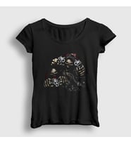 Presmono Kadın Siyah Bandits Kuru Kafa Skull T-Shirt 348249tt