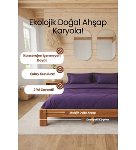 Soft Model Masif Ahşap Karyola Kolay Kurulum Fırınlanmış İthal Sibirya Çamı 140x200 Yatak Uyumlu
