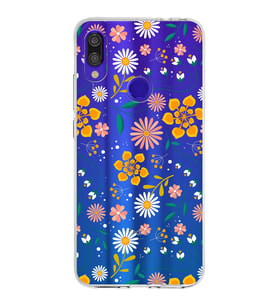 Xiaomi Redmi Note 7 Pro Uyumlu Kapak Çiçek Tasarımlı Şeffaf Silikon Kılıf