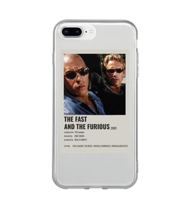 Iphone 7 Plus / 8 Plus Uyumlu Hızlı ve Öfkeli Minimalist Poster Desenli Şeffaf Telefon Kılıfı