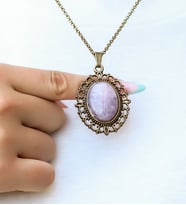 Doğal Taş Pembe Kuvars Doğal Taşlı Otantik Kadın Kolye 45 Cm Zincirli euk13pk