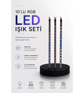 Dekoratif Ortam Aydınlatması RGB LED 10’lu Çubuk Seti