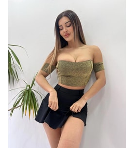Gold  Simli Kumaş Büstiyer