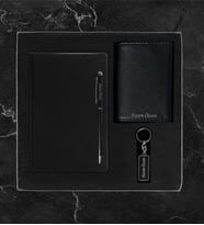 Kişiye Özel Lüks Kutulu Defter & Mekanizmalı Cüzdan Anahtarlık Hediye Seti LK24