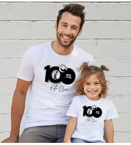 BK Gift 29 Ekim Tasarımlı 2’li Baba-Kız Beyaz Tişört-11, 29 Ekim Hediyesi, Trend Tişört, 100.Yıl Hediyesi