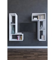Puzzle Tv Sehpası Beyaz  152x123x35 cm