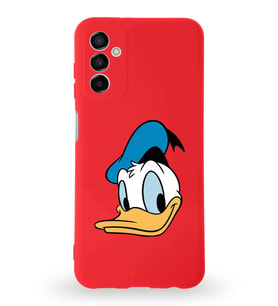 Samsung Galaxy M13 Uyumlu Lansman Kılıf Altı Kapalı İçi Kadife  Donald Duck-B Tasarımlı  Kapak (Şeffaf)