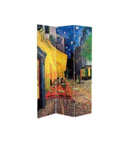 Van Gogh 3 Kanatlı Oda Bölücü Çift Taraflı Kanvas Paravan