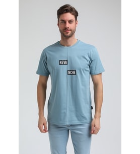 Bisiklet Yaka Prada Slim Fit Tişört 23SSM20289 (Turkuaz)