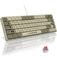 AK680 65% Kablolu Hotswap Mekanik Oyun Klavyesi,68 Tuşlu Taşınabilir Anti-Ghosting Klavye,Gökkuşağı Arkadan Aydınlatmalı Programlanabilir,EVA Sandviç,Ergonomik Tasarım,Kırmızı Anahtar-Gri