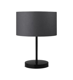 Pu Siyah Metal Ayaklı Modern Abajur Siyah Desenli