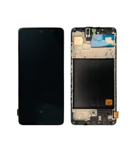 Samsung Galaxy A51 A515F ile Uyumlu Oled Ekran Dokunmatik Çıtalı (Siyah)