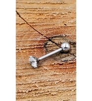 Çelik Zirkon Taşlı Piercing