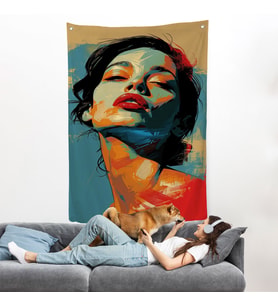 Pop Art Tarzda Güzel Kadın Duvar Örtüsü-7709