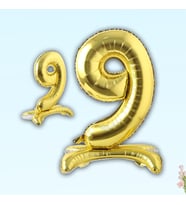 9 Rakam Ayaklı Folyo Balon, 65 cm - Altın (STD)