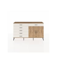 Arges Konsol Tek Raflı 6 Çekmeceli 2 Kapaklı 176x30x99 Çam-Çam/Aytaşı