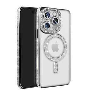 iPhone 16 Pro Max Kılıf Joke Simli Magneticsafe Kılıf - Gümüş