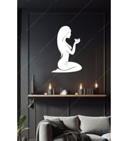 Spa Salon Ahşap Duvar Dekoru Duvar Tablosu (Beyaz)
