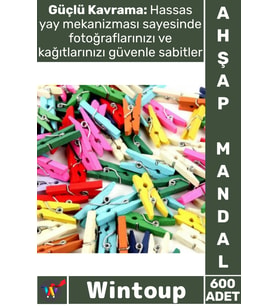 #Mandal Dekoratif Fotoğraf Askısı Çok Renkli Mini Süsleme Hediye 3.5 Cm Şık Ahşap Mandal 600 Adet