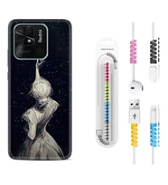Xiaomi Redmi Note 7 8 9 Pro 10 2022 10 Pro 10S Kılıf Kablo Koruma Spiral Silikon Star Woman 1332
