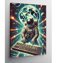 Kanvas Tablo Klavye Çalan Uzay Astronotu