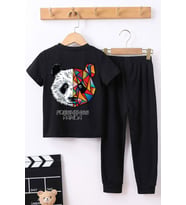 Çocuk Panda Alt - Üst Eşofman Takımı (Kırmızı)