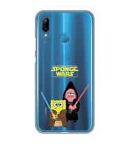 Huawei P20 Lite Uyumlu Sunger Bob Star Wars Desenli Şeffaf Telefon Kılıfı