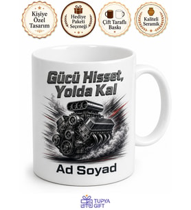 Otomobil Programı İzleyenlere Modifiye Araç V8 Motor Sesi Kupa Bardak Hediye