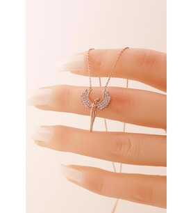 Melek Kanadı Gümüş Kolye İnlove Melek Kolye (Rose)