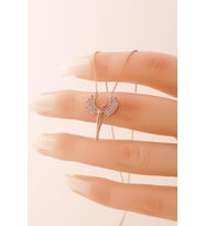 Melek Kanadı Gümüş Kolye İnlove Melek Kolye (Rose)