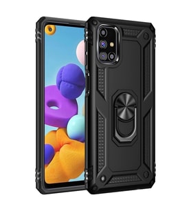 Samsung Galaxy M51 Kılıf Sofya Yüzüklü Silikon Kapak - Siyah