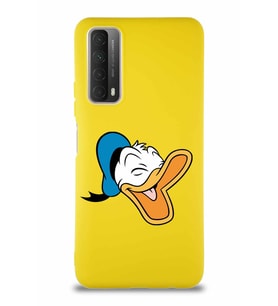 Huawei Y7A Soft Premier Kapak Donald Duck-E Tasarımlı Silikon Kılıf - Sarı (Şeffaf)