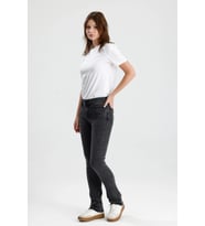Yeni Sezon Boot Cut Monica24 Koyu Gri Denim Düz Kesim Sade Şık Kadın Jean Pantolon