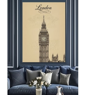 Londra Big Ben Kulesi Dekoratif Kanvas - Mdf Ahşap Tablo