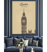 Londra Big Ben Kulesi Dekoratif Kanvas - Mdf Ahşap Tablo