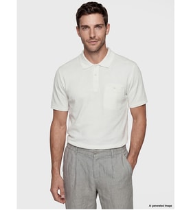 LCWAIKIKI Classic Ekru Polo Yaka Penye Erkek Tişört