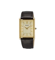 Seiko SWR106P1 Dikdörtgen Kadranlı Safir Camlı Deri Kordon Çelik Kasa 5 ATM Suya Dayanıklı Kahverengi Renk Erkek Kol Saati