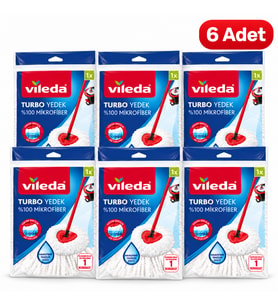 Vileda Turbo Yedek Paspas %100 Mikrofiber – 6 Adet