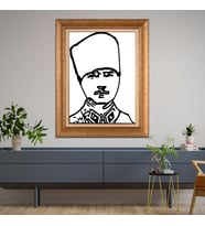 Altın Varaklı Paspartulu Çerçeveli Tablo rv1408