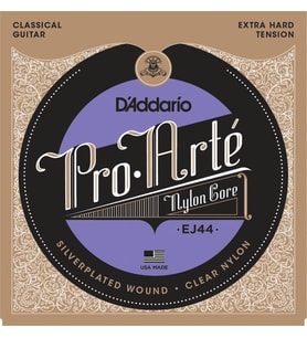 D'Addario EJ44 Pro-Arte Klasik Gitar Tel Seti - Ekstra Sert (Extra Hard) Tansiyon (Profesyonel)  Gümüş Kaplama Bakır Sargı, Maksimum Direnç ve Güçlü Ses Çıkışı