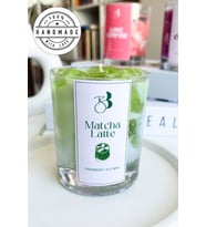 Kahve Kokulu %100 Doğal El Yapımı Matcha Çayı Dekorasyon Soya Mumu