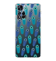 PrintiFy Xiaomi Redmi Note 11 Pro Plus ile Uyumlu 1mm Slim Fit Nazar Boncuğu 4 Baskılı Şeffaf  Kılıf