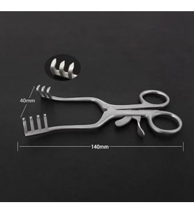 Weitlaner Otomatik Retraktör 3x4 Sivri Dişli Gri 14cm 40mm Açıklık Kilitli Ortopedik Cerrahi Eğitim Aleti