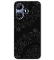 İnfinix Hot 30i Kılıf HD Desen Baskılı Kılıf - Siyah Mandala